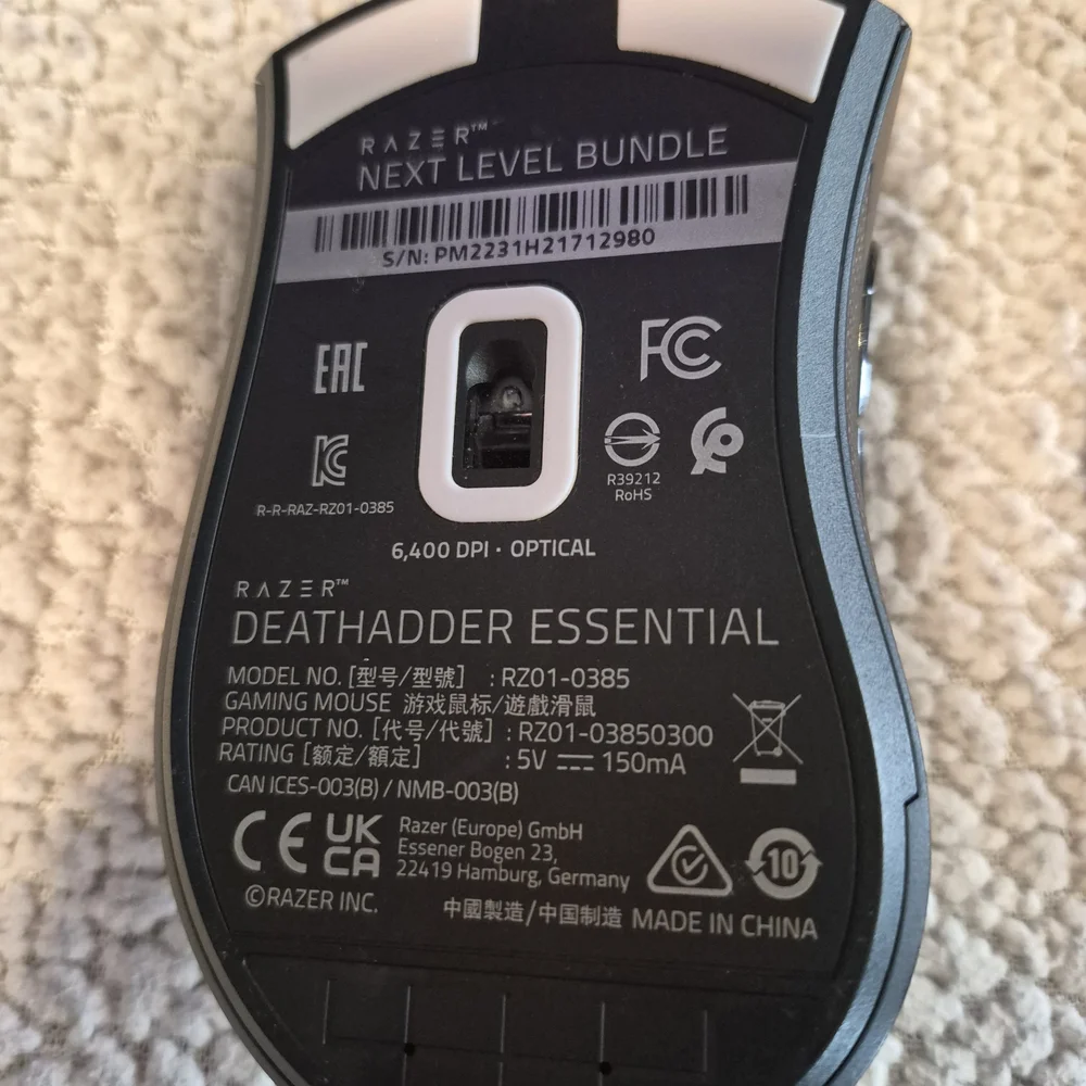 Razer DeathAdder Essential Wired Gaming Mouse RZ01-0385 Black